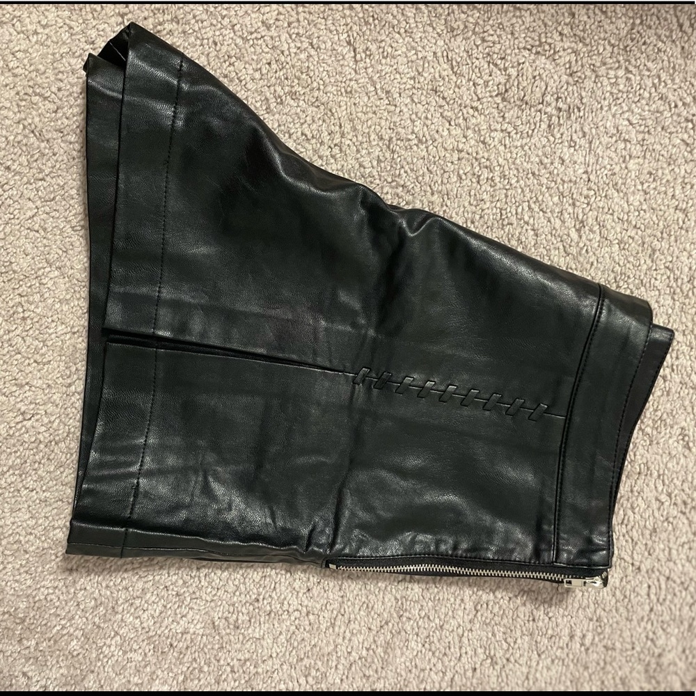 Black leather shorts, never wore, no tags, size 6, Forever 21 style.